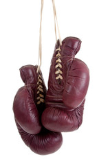 Leather, antique boxing gloves