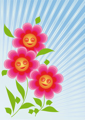 Flowers are smiling sun