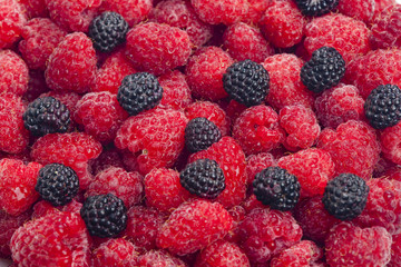 raspberries and blackberries
