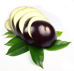 Slices of aubergine