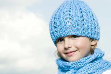 Cute little girl winter portrait