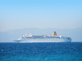 Big cruise vessel side view