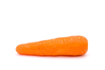 Isolated fresh carrots on a white background.