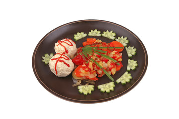 meatballs served with garnish