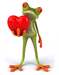 Grenouille avec un coeur