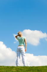 Fototapeta premium young woman in the park