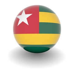 High resolution ball with flag of Togo