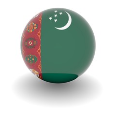 High resolution ball with flag of Turkmenistan