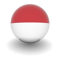 High resolution ball with flag of Indonesia