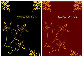 Banners with gold floral decoration