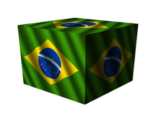 Brazil flag cube