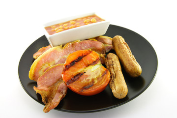 Cooked Breakfast Items on a Plate