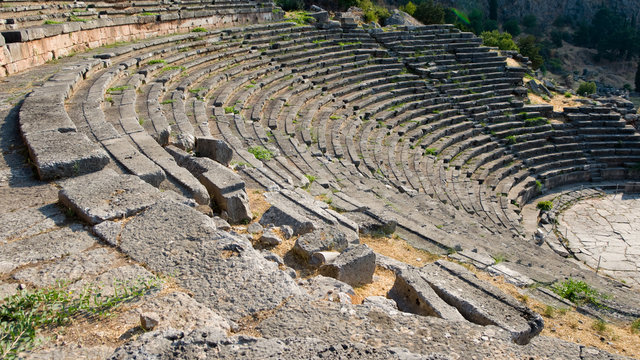 Audience Seats in a Greek Theatre in oracle Delphi