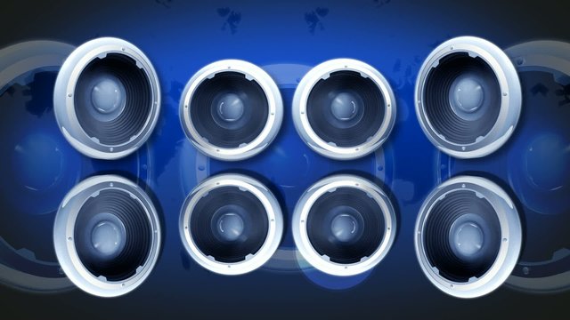 Animation speaker 3D fond bleu