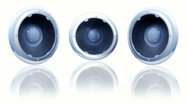 Animation baffle 3D fond blanc