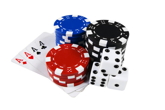 Poker Cards, Chips and Dices