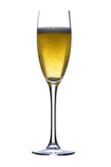 champagne glasses on white