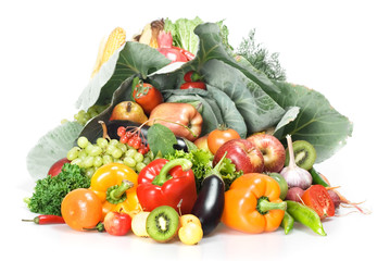 Healthy Eating, isolated on white background.