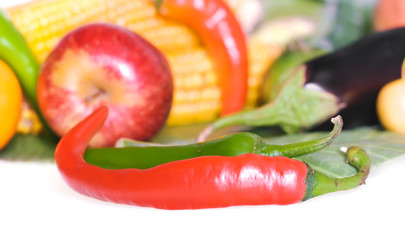Healthy Eating, isolated on white background.