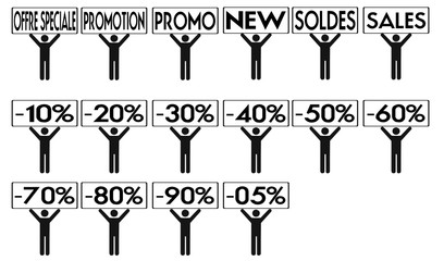 piktogramme personnage avec differents panneaux ( au noir )