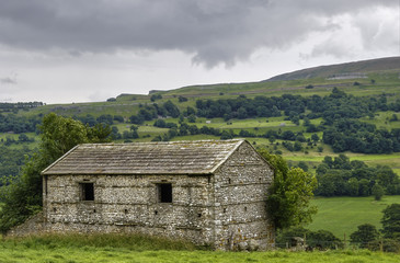 Stone barn in countryside
