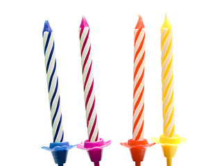 Fototapeta premium birthday candles isolated on the white background