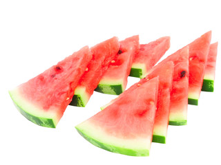 Slice of watermelon on white , isolated on white.