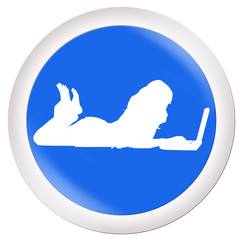3D-Button - Surfing Girl