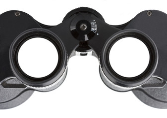 isolated binoculars with money
