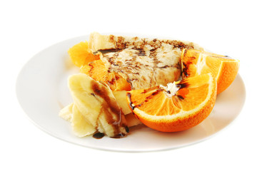 pancake with orange on dish