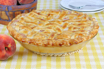 Homemade Peach Pie with Lattice Crust