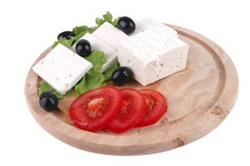 served greek dinner on plate