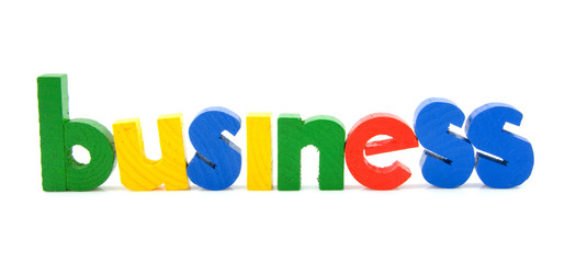 Word business in wooden colorful letters