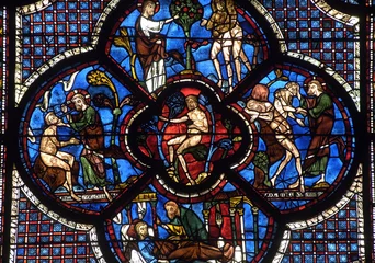 Zelfklevend Fotobehang France, vitraux de la cathédrale de Chartres © PackShot