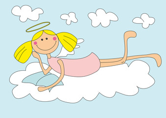cute angel over sky