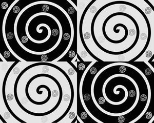 Spiralen auf schwarz-weiß Hintergrund