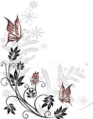 Blumen, Blätter, Laub, Ornament, floral, Muster © christine krahl