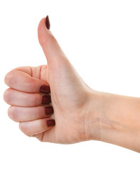 female showing ok sign