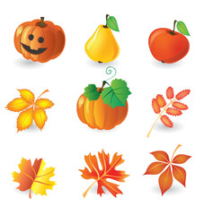 Set of autumn icons