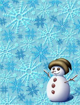 Pupazzo di neve-Snowman Background-Bonhomme de Neige-1
