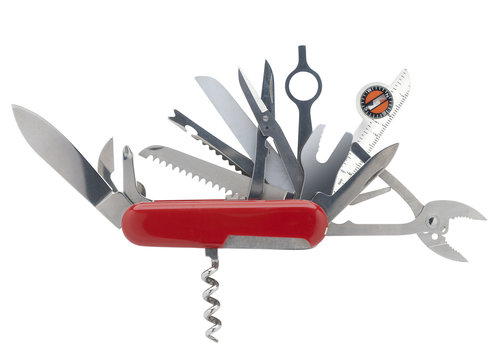 Swiss army knife with clipping path