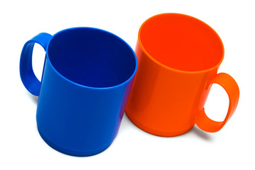 blue and orange mug