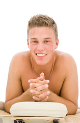 happy young man after an massage