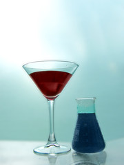 wineglass with retorta