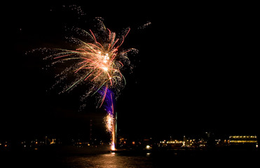 Fireworks above the river