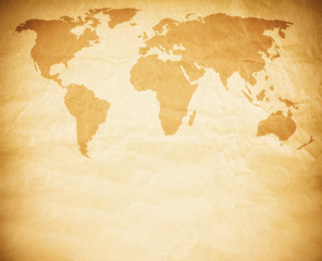 Fototapeta na wymiar rusty world map