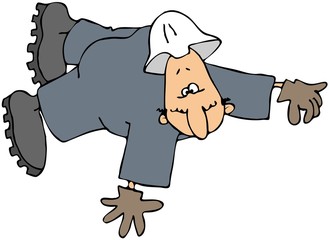 Flying Construction Worker