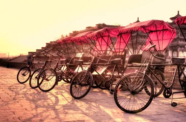 Rolgordijnen Xi& 39 an / China - Stadsmuur met fietsen © XtravaganT