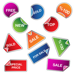 set of sale stickers