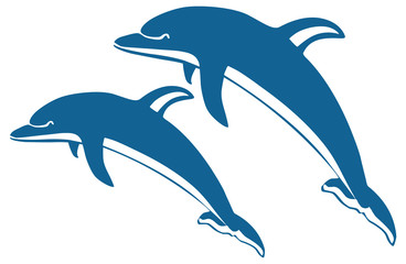 Naklejka premium Two dolphins